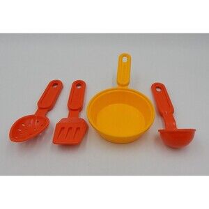 Fisher Price Fun with Food Replacement Part Yellow Frying Pan Skillet Utensils